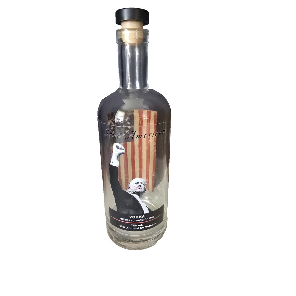 Donald Trump True American Label Empty Vodka Decanter